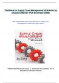 Test Bank for Supply Chain Management 5th Edition by Chopra & Meindl - Instant Download