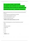 Tmc practice EXAM  QUESTIONS   ACCURATE AND VERIFIED ACTUAL EXAM  QUESTIONS WITH DETAILED ANSWERS FOR GUARANTEED PASS &vert; ALREADY GRADED A  