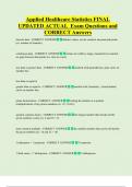 Applied Healthcare Statistics FINAL  UPDATED ACTUAL  Exam Questions and  CORRECT Answers 