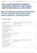 Exam &lpar;elaborations&rpar; WGU c213 PRE ASSESSMENT &lpar;FINANCIAL  ACCOUNTING&rpar;  