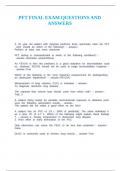 PFT FINAL EXAM QUESTIONS AND ANSWERS