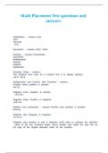 Math Placement Test questions and answers