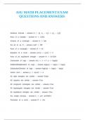 SU MATH PLACEMENT EXAM QUESTIONS AND ANSWERS