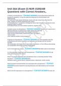 Unit 3&4 &lpar;Exam 2&rpar; NUR 1520&vert;168 Questions with Correct Answers&comma;&period;