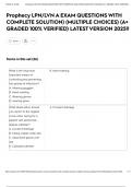 Prophecy LPN&sol;LVN A EXAM QUESTIONS WITH COMPLETE SOLUTION&rpar; &lpar;MULTIPLE CHOICES&rpar; &lpar;A&plus; GRADED 100&percnt; VERIFIED&rpar; LATEST VERSION 2025&excl;&excl;