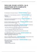 NUR 1520 -EXAM 1 &lpar;UNITS&colon; 1 & 2&rpar; QUESTIONS WITH COMPLETE CORRECT ANSWERS&period;