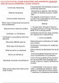 Core CCHI ACTUAL EXAM QUESTIONS AND ANSWERS &lpar;VERIFIED AND DETAILED ANSWERS&rpar; LATEST UPDATE