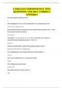 CADUCEUS TERMINOLOGY TEST QUESTIONS AND 100&percnt; CORRECT ANWERS&excl;&excl;