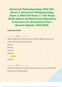 Advanced Pathophysiology NSG 530 - Exam 3&comma; Advanced Pathophysiology Exam 3&comma; NSG 530 Exam 3 &sol; Full Study Guide Expert Verified Actual Questions & Answers for Guaranteed Pass &vert; Newest Update&comma; 2025-2026&period;  