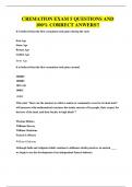CREMATION EXAM 5 QUESTIONS AND 100&percnt; CORRECT ANWERS&excl;&excl;
