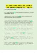 New York License  UPDATED  ACTUAL  Exam Questions and CORRECT Answers 