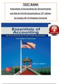 Essentials of Accounting for Governmental and Not-for-Profit Organizations &vert; 15th Edition &vert; Copley &vert; Complete Test Bank with Answers