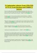 NY Independent Adjuster Exam UPDATED   ACTUAL Exam Questions and CORRECT  Answers 