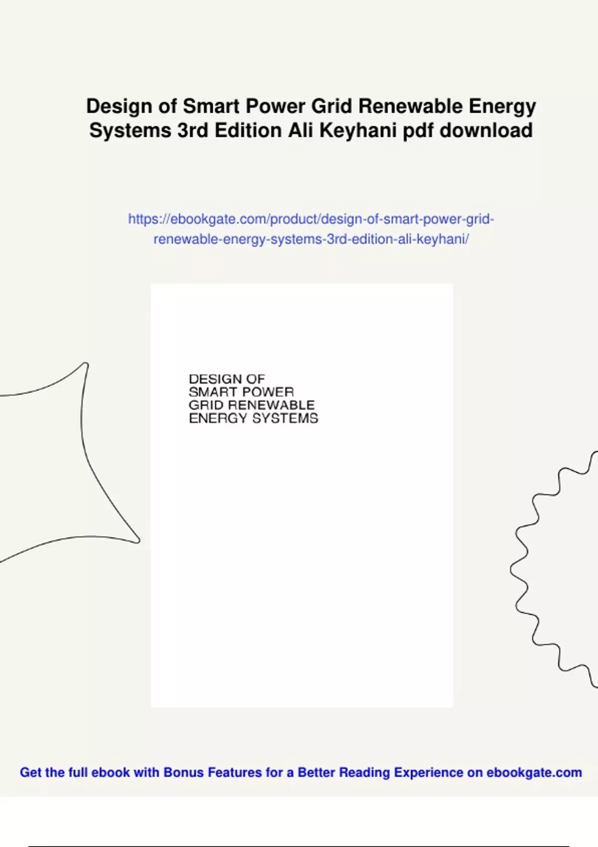 Summary Design of Smart Power Grid Renewable Energy Systems 3rd Edition ...