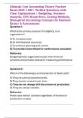 Ultimate Cost Accounting Theory Practice Exam 2025 &vert; 200&plus; Verified Questions with Clear Explanations &vert; Budgeting&comma; Variance Analysis&comma; CVP&comma; Break-Even&comma; Costing Methods&comma; Managerial Accounting Concepts for Business Exams & Assessments