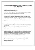 WGU D099 SALES MANAGEMENT EXAM QUESTIONS AND ANSWERS