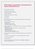 NASM&colon; Weight Loss Specialization  Exam Questions And  Answers Verified 100&percnt; Correct 