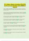 WV Claims Adjuster Licensing UPDATED  ACTUAL Exam Questions and CORRECT  Answers 