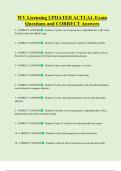 WV Licensing UPDATED ACTUAL Exam  Questions and CORRECT Answers