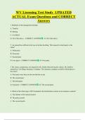 WV Licensing Test Study  UPDATED  ACTUAL Exam Questions and CORRECT  Answers 