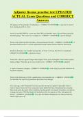 Adjuster license practice test UPDATED  ACTUAL Exam Questions and CORRECT  Answers