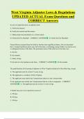 West Virginia Adjuster Laws & Regulations  UPDATED ACTUAL Exam Questions and  CORRECT Answers 