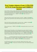 West Virginia Adjusters Exam 2 UPDATED  ACTUAL Exam Questions and CORRECT  Answers