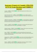 Insurance&colon; Property & Casualty UPDATED  ACTUAL Exam Questions and CORRECT  Answers 