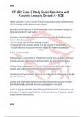 NR 222 Exam 3 Study Guide Questions with Accurate Answers Graded A&plus; 2025