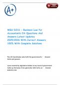 WGU D216 - Business Law for Accountants OA Questions And Answers Latest Updates 2025&sol;2026 With Correct Answers 100&percnt; With Complete Solutions