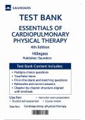 Essentials of Cardiopulmonary Physical Therapy 4th Edition - Test Bank by Ellen Hillegass&comma; H&period; Steven Sadowsky