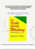 The Truth About Writing An Essential Handbook for Novelists Playwrights and Screenwriters Michael Allen - Instant Download