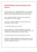BCOR 2205 Quiz 1 Review questions with answers