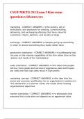 CSUF MKTG 351 Exam 1 Kim exam questions with answers
