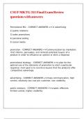 CSUF MKTG 351 Final Exam Review questions with answers