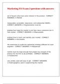 Marketing 351 Exam 2 questions with answers