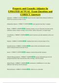 Property and Casualty Adjuster In  UPDATED ACTUAL  Exam Questions and  CORECT Answers 