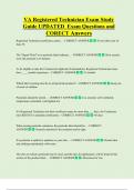 VA Registered Technician Exam Study  Guide UPDATED  Exam Questions and  CORECT Answers 