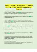 Unit 1&period; Pesticide Use in Virginia UPDATED   ACTUAL  Exam Questions and CORECT  Answers 