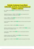 Pesticide Technician Exam-Illinois  UPDATED  ACTUAL  Exam Questions and  CORECT Answers 