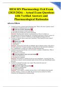 HESI RN Pharmacology Exit Exam &lpar;2025&sol;2026&rpar; &ndash; Actual Exam Questions with Verified Answers and Pharmacological Rationales