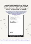 Classical Genetic Research and Its Legacy The Mapping Cultures of Twentieth Century Genetics Studies in the History of Science Technology and Medicine 19 H&period; Rheinberger - Digital Download
