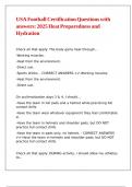 USA Football Certification Questions with answers- 2025 Heat Preparedness and Hydration