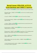 Hawaii License UPDATED  ACTUAL     Exam Questions and CORECT Answers