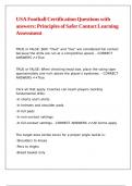 USA Football Certification Questions with answers- Principles of Safer Contact Learning Assessment