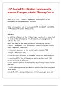 USA Football Certification Questions with answers- Emergency Action Planning Course