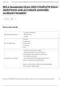 RECA Residential EXAM 2025 COMPLETE EXAM QUESTIONS AND ACCURATE ANSWERS &vert;ALREADY PASSED&excl;&excl;