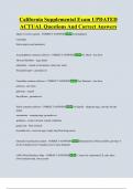 California Supplemental Exam UPDATED  Questions And Correct Answers