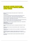 MN BOILER LICENSE TESTED EXAM QUESTIONS WITH VERIFIED ANSWERS LATEST UPDATE 