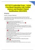 ATI NGN Leadership Exam &ndash; Actual Case-Based Questions with Verified Answers and Detailed Clinical Justifications &lpar;2024&sol;2025&rpar;
